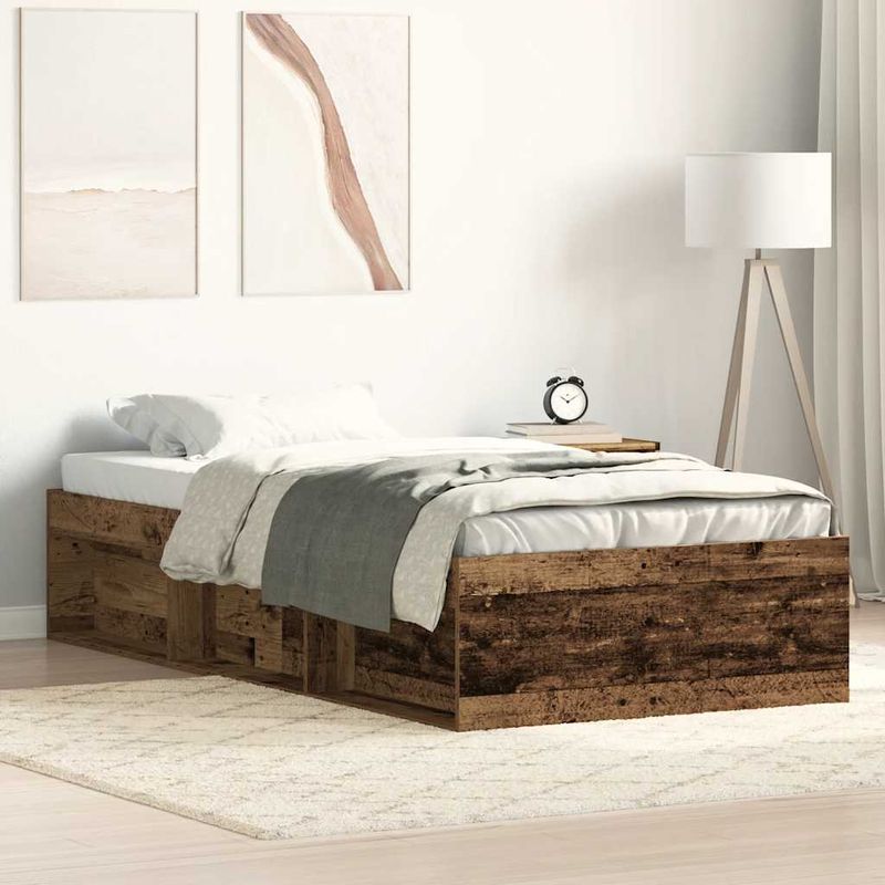 Casa si Gradina - Mobilier - Paturi si accesorii - Paturi - Cadru de pat fara saltea Lemn vechi 90x190cm Lemn prelucrat - Infinity.ro