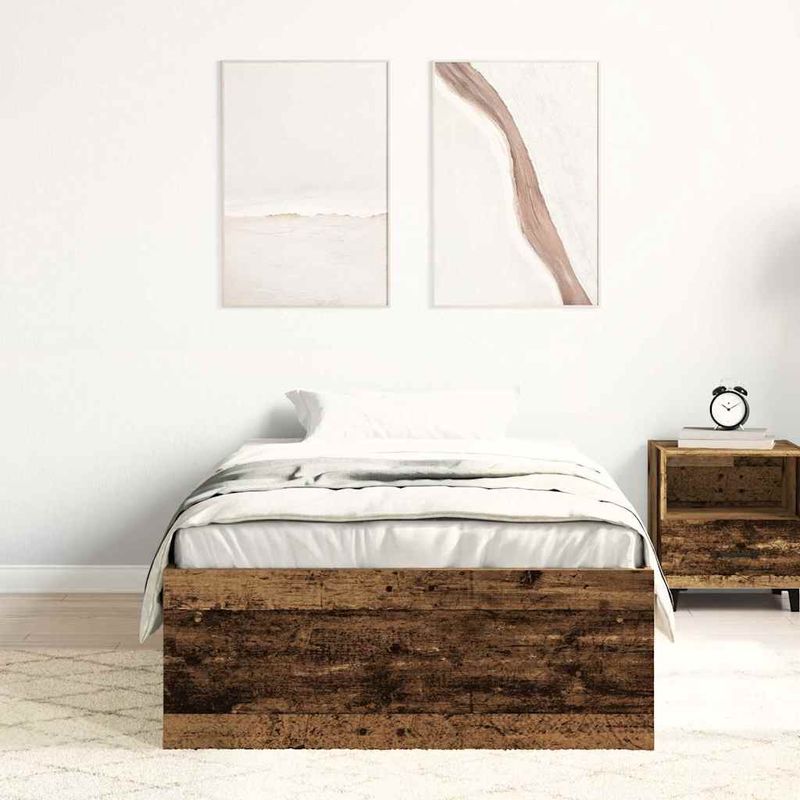 Casa si Gradina - Mobilier - Paturi si accesorii - Paturi - Cadru de pat fara saltea Lemn vechi 90x190cm Lemn prelucrat - Infinity.ro