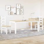 Casa si Gradina - Mobilier - Seturi de mobilier - Seturi bucatarie - Set de sufragerie din 3 piese Panama din lemn masiv de pin alb - Infinity.ro
