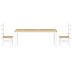 Casa si Gradina - Mobilier - Seturi de mobilier - Seturi bucatarie - Set de sufragerie din 3 piese Panama din lemn masiv de pin alb - Infinity.ro