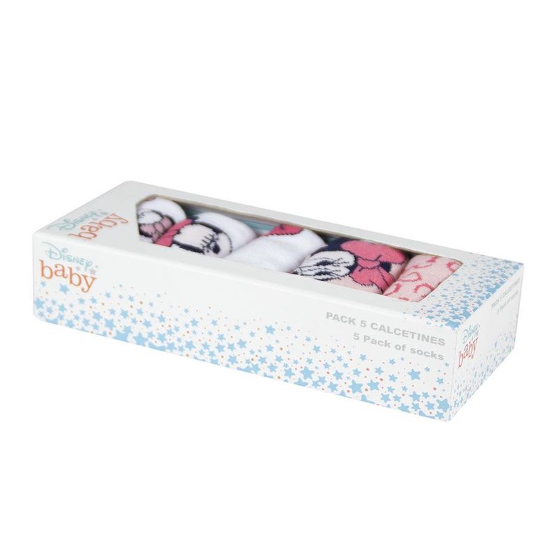 Fashion, accesorii si bijuterii - Copii - Lenjerie si pijamale copii - Sosete si dresuri copii - Set 5 Sosete bebe Minnie Mouse, Multicolor, Marime 19/20 - Infinity.ro