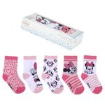 Fashion, accesorii si bijuterii - Copii - Lenjerie si pijamale copii - Sosete si dresuri copii - Set 5 Sosete bebe Minnie Mouse, Multicolor, Marime 19/20 - Infinity.ro