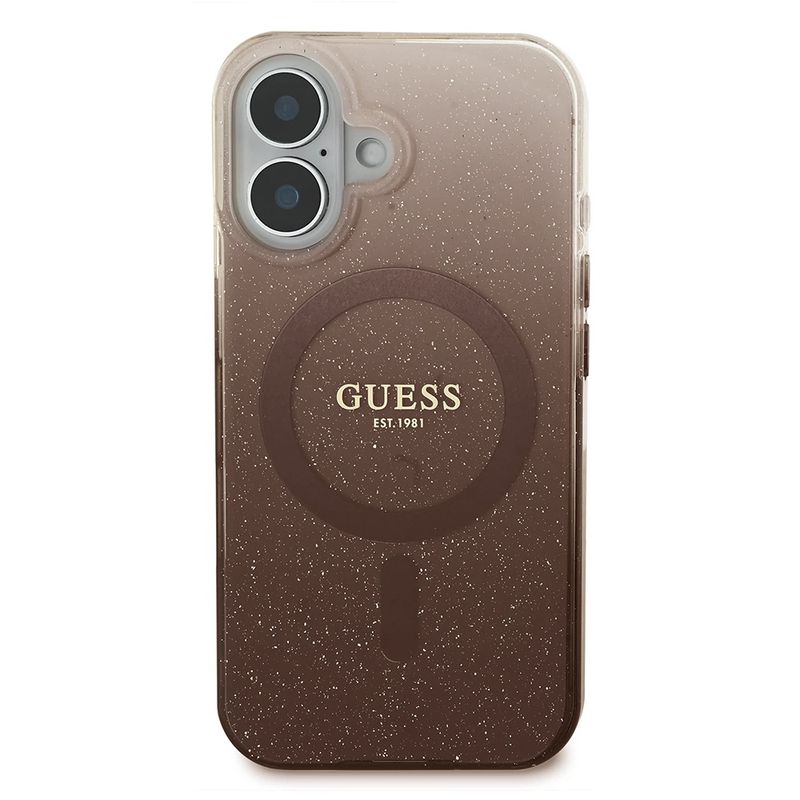 Laptop, Telefoane si Tablete - Telefoane mobile si accesorii - Accesorii Telefoane - Huse telefoane - Husa pentru iPhone 16 Plus - Guess IML Glitter Gradient MagSafe (GUHMP16MHGRCELW) - Maro - Infinity.ro