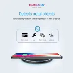 Laptop, Telefoane si Tablete - Telefoane mobile si accesorii - Accesorii Telefoane - Incarcatoare telefoane - Incarcator Wireless 15W Fast Charge Qi W1, Emeszon®, Circle LED, Ultraslim, compatibil cu iPhone, Samsung, Xiaomi, Negru - Infinity.ro