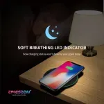 Laptop, Telefoane si Tablete - Telefoane mobile si accesorii - Accesorii Telefoane - Incarcatoare telefoane - Incarcator Wireless 15W Fast Charge Qi W1, Emeszon®, Circle LED, Ultraslim, compatibil cu iPhone, Samsung, Xiaomi, Negru - Infinity.ro