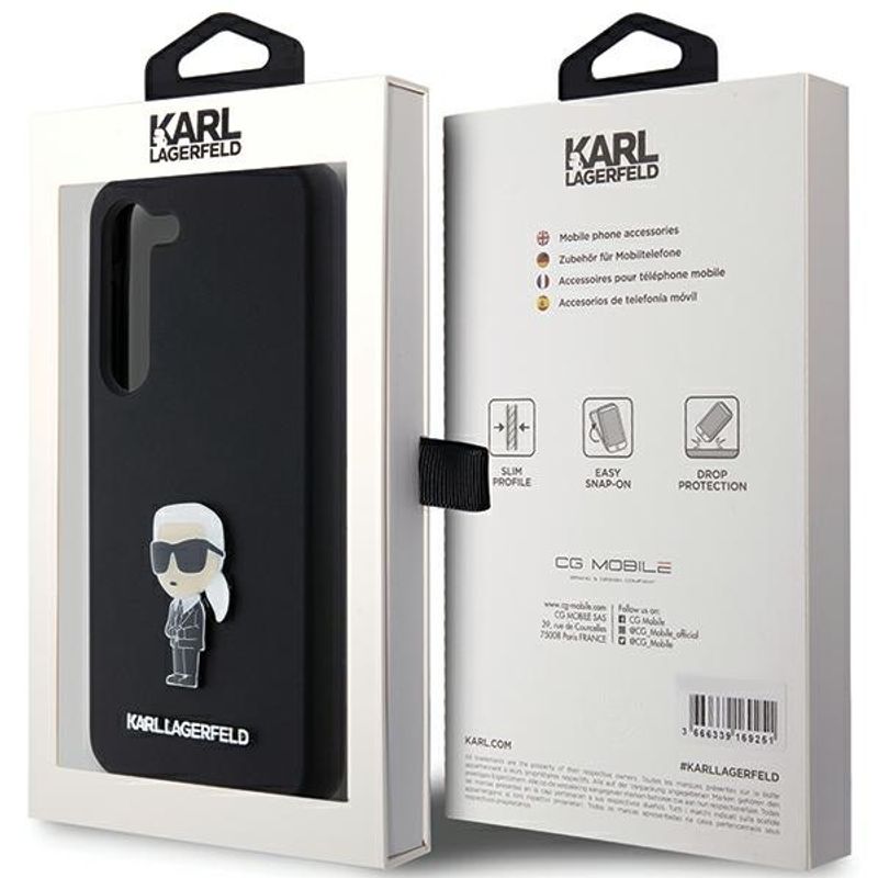 Laptop, Telefoane si Tablete - Telefoane mobile si accesorii - Accesorii Telefoane - Huse telefoane - Husa pentru Samsung Galaxy S23 Plus - Karl Lagerfeld Silicone (KLHCS23MSMHKNPK) - Roz Metal Pin - Infinity.ro