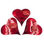 Casa si Gradina - Decoratiuni - Decoratiuni petrecere - Accesorii pentru petrecere - Set 3 decoratiuni, de agatat, in forma de inimioare, 60 cm - Infinity.ro