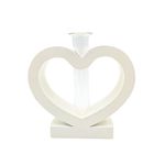 Casa si Gradina - Decoratiuni - Decoratiuni petrecere - Accesorii pentru petrecere - Suport/decoratiune in forma de inimioara, cu tub de sticla, MDF, 15x12 cm - Infinity.ro