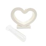 Casa si Gradina - Decoratiuni - Decoratiuni petrecere - Accesorii pentru petrecere - Suport/decoratiune in forma de inimioara, cu tub de sticla, MDF, 15x12 cm - Infinity.ro