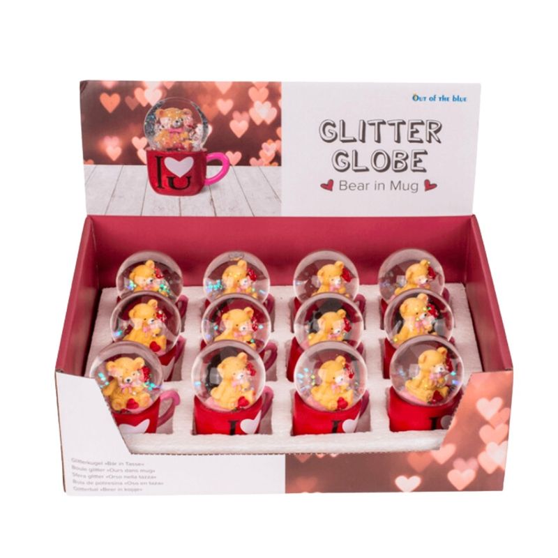 Casa si Gradina - Decoratiuni - Decoratiuni petrecere - Accesorii pentru petrecere - Mini glob decorativ, ursulet plin de iubire in canuta, 7x6 cm - Infinity.ro