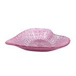 Casa si Gradina - Bucatarie si vesela - Vesela si tacamuri - Platouri de bucatarie - Platou din sticla, in forma de inimioara, 15 cm, roz cu sclipici - Infinity.ro