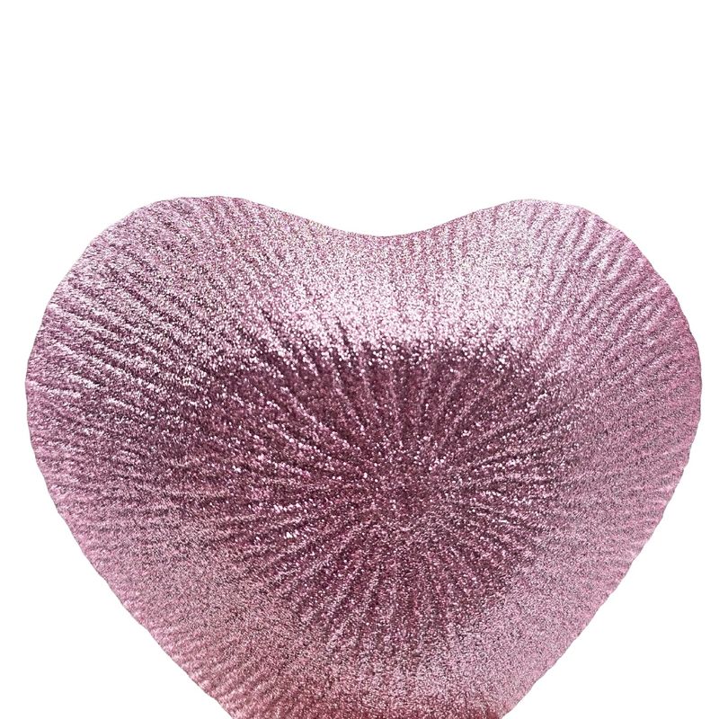 Casa si Gradina - Bucatarie si vesela - Vesela si tacamuri - Platouri de bucatarie - Platou din sticla, in forma de inimioara, 15 cm, roz cu sclipici - Infinity.ro