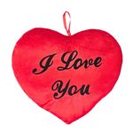 Casa si Gradina - Textile si covoare - Perne si pilote - Perne decorative - Perna inima rosie, din plus, cu mesajul I Love You, 35 cm - Infinity.ro