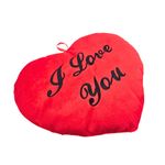 Casa si Gradina - Textile si covoare - Perne si pilote - Perne decorative - Perna inima rosie, din plus, cu mesajul I Love You, 35 cm - Infinity.ro
