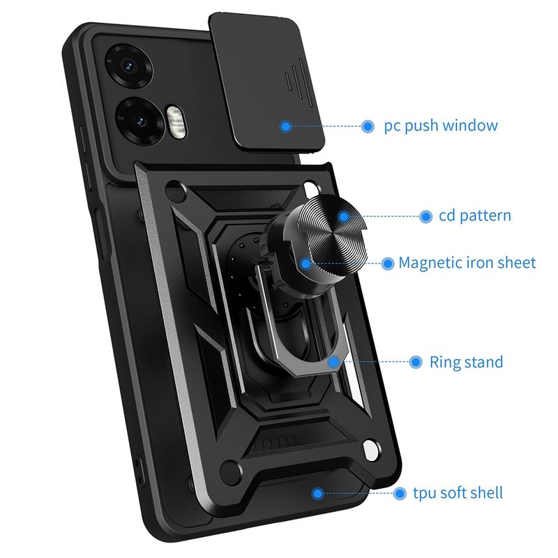 Laptop, Telefoane si Tablete - Telefoane mobile si accesorii - Accesorii Telefoane - Huse telefoane - Husa pentru Motorola Moto G35 - Techsuit CamShield Series - Negru - Infinity.ro