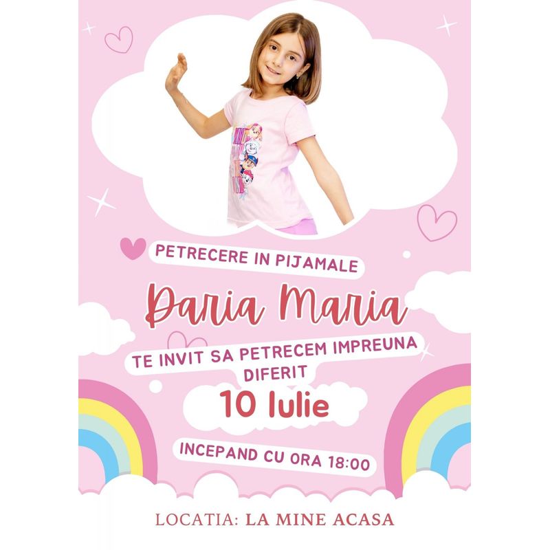 Market - Cadouri - Invitatii evenimente - Invitatie Pink Rainbow - Infinity.ro