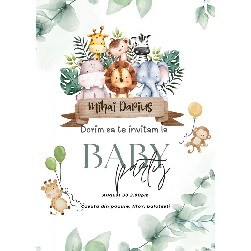 Market - Cadouri - Invitatii evenimente - Invitatie Jungle - Infinity.ro