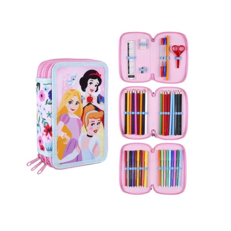 Carti si Birotica - Rechizite - Penare - Penar Disney Princess 3 compartimente,  12.5x19.5x6.5 cm - Infinity.ro