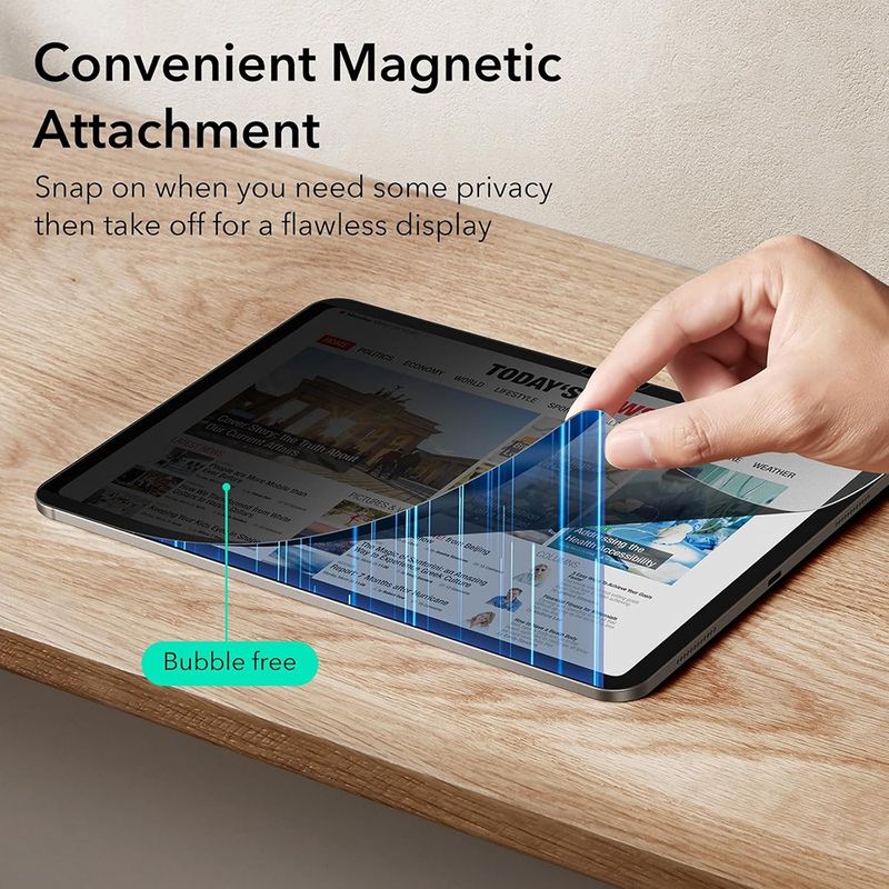 Laptop, Telefoane si Tablete - Tablete si accesorii tablete - Accesorii Tablete - Folii protectie tablete - Folie pentru iPad Pro 13 (2024) - ESR Magnetic Privacy Screen Protector - Privacy - Infinity.ro