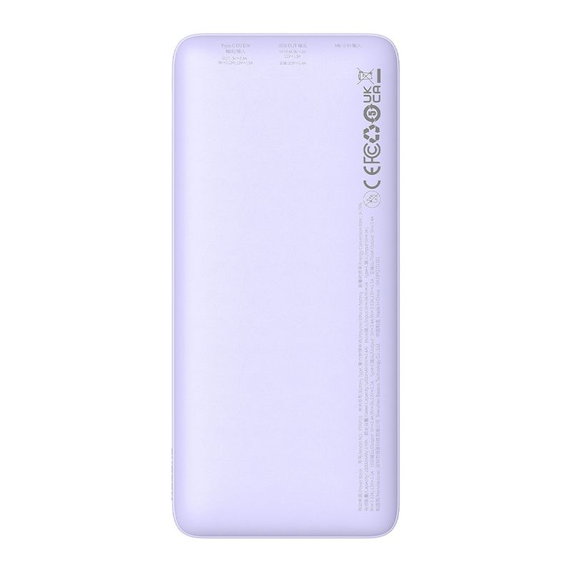 Laptop, Telefoane si Tablete - Telefoane mobile si accesorii - Accesorii Telefoane - Baterii externe - Acumulator Extern USB, Type-C, Micro-USB, 20W, 10000mAh + Cablu Type-C - Baseus Airpow (P10022801513-00) - Mov - Infinity.ro