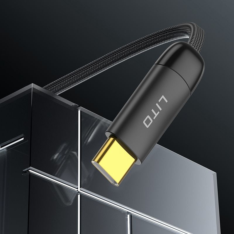 Laptop, Telefoane si Tablete - Telefoane mobile si accesorii - Accesorii Telefoane - Cabluri si adaptoare telefoane - Cablu de Date cu Mufe Type-C, Lightning, 1m - Lito (LD11) - Negru - Infinity.ro
