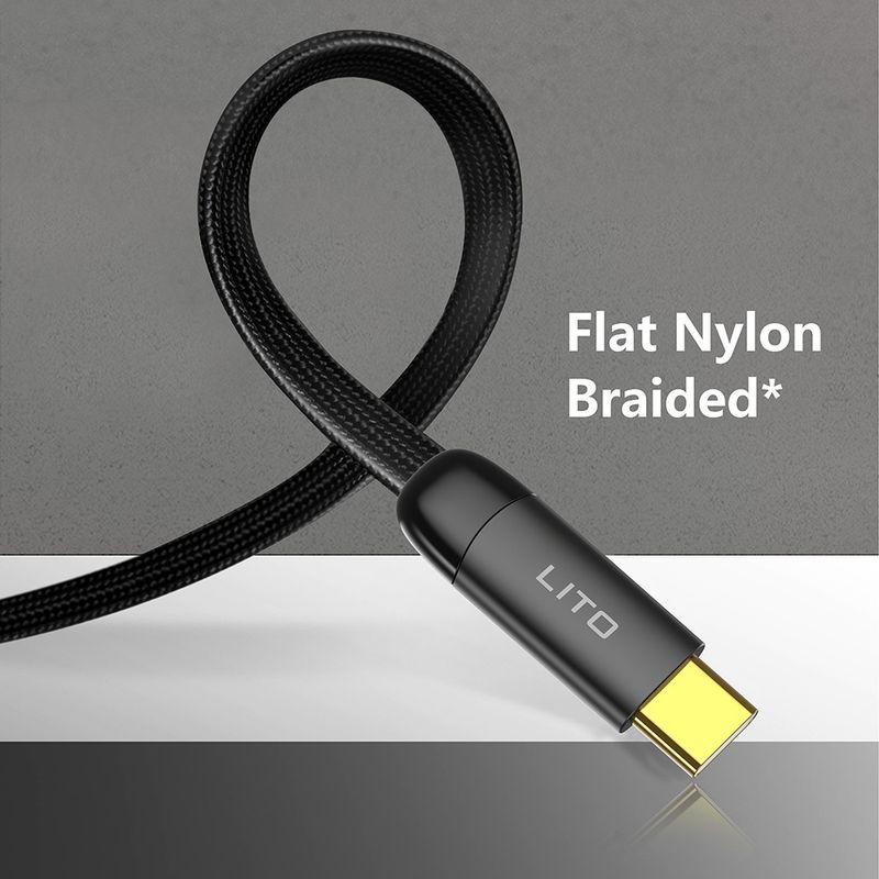 Laptop, Telefoane si Tablete - Telefoane mobile si accesorii - Accesorii Telefoane - Cabluri si adaptoare telefoane - Cablu de Date cu Mufe Type-C, Lightning, 1m - Lito (LD11) - Negru - Infinity.ro