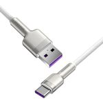 Laptop, Telefoane si Tablete - Telefoane mobile si accesorii - Accesorii Telefoane - Cabluri si adaptoare telefoane - Cablu de Date USB la Type-C 66W, 2m - Baseus Cafule (CAKF000202) - Alb - Infinity.ro