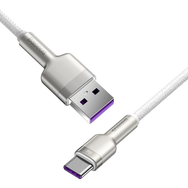 Laptop, Telefoane si Tablete - Telefoane mobile si accesorii - Accesorii Telefoane - Cabluri si adaptoare telefoane - Cablu de Date USB la Type-C 66W, 2m - Baseus Cafule (CAKF000202) - Alb - Infinity.ro