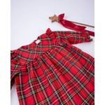 Fashion, accesorii si bijuterii - Copii - Imbracaminte copii - Rochii copii - Rochita din stofa cu imprimeu rosu in carouri 80 cm 6-12 luni - Infinity.ro