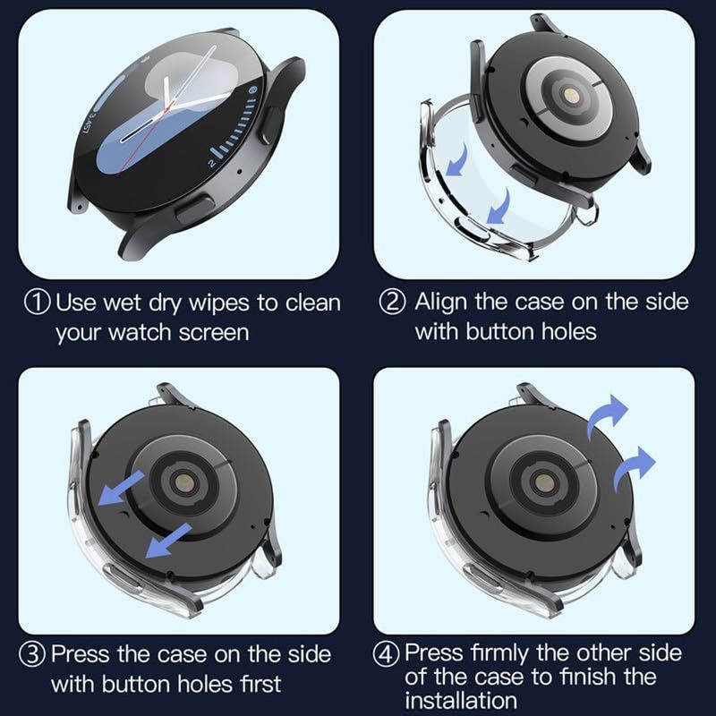 Laptop, Telefoane si Tablete - Wearables si gadgeturi - Wearables - Smartwatch-uri - Husa pentru Samsung Galaxy Watch7A (40mm) + Folie - Techsuit Defense360 Pro - Transparent - Infinity.ro