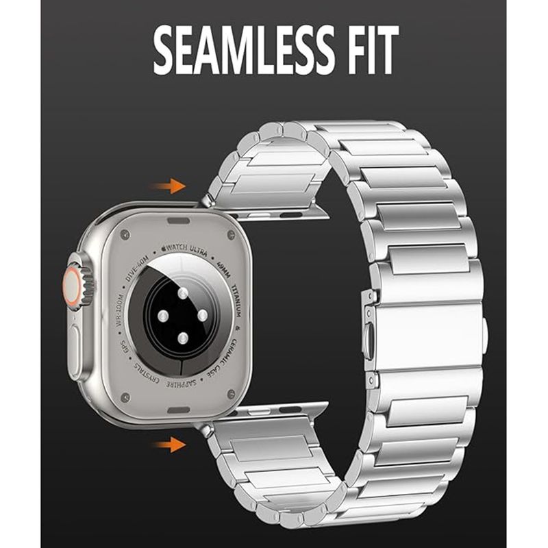 Laptop, Telefoane si Tablete - Wearables si gadgeturi - Wearables - Smartwatch-uri - Curea pentru Apple Watch 1/2/3/4/5/6/7/8/9/10/SE/SE 2 (38/40/41/42mm) - Techsuit Watchband (W012) - Argintiu - Infinity.ro