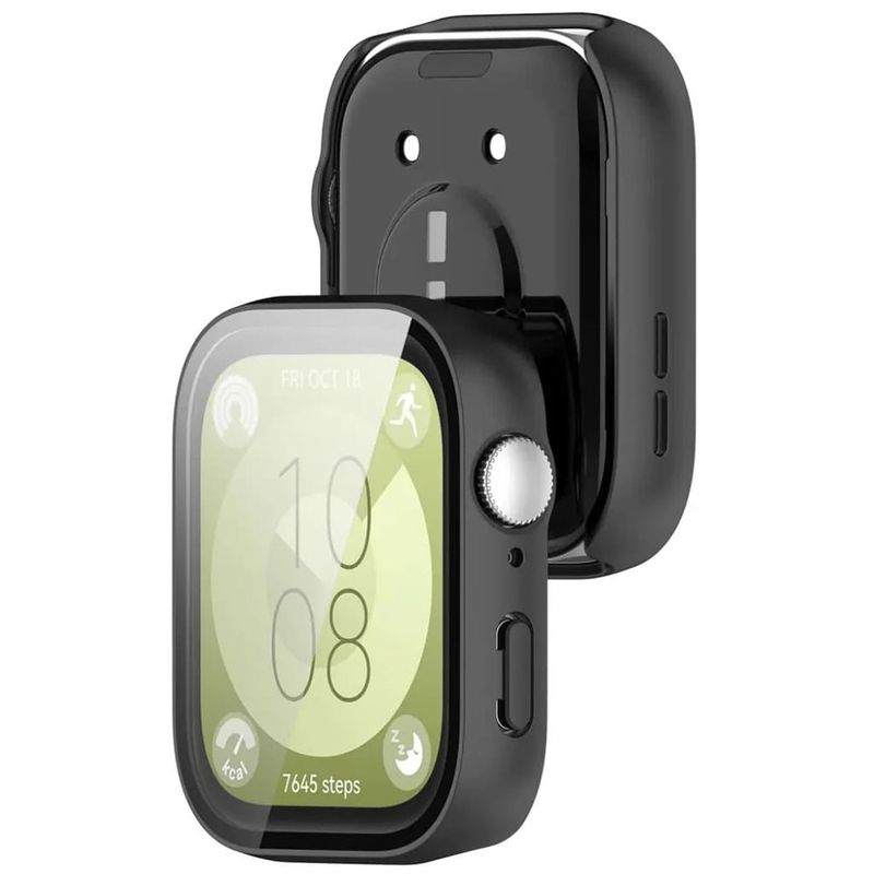 Laptop, Telefoane si Tablete - Wearables si gadgeturi - Wearables - Smartwatch-uri - Husa pentru Huawei Watch Fit 3 + Folie - Techsuit Defense360 Pro - Negru - Infinity.ro