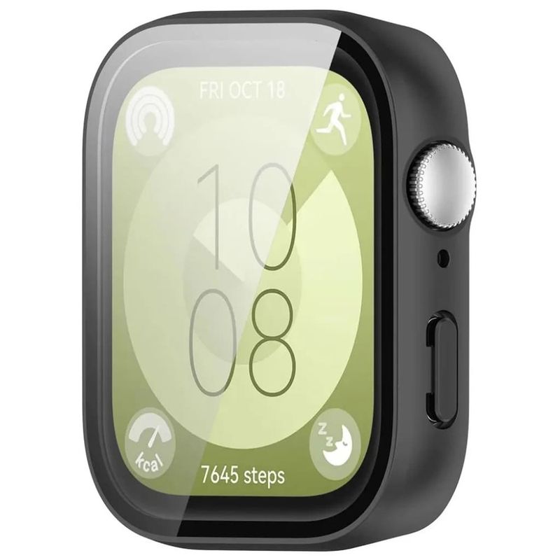 Laptop, Telefoane si Tablete - Wearables si gadgeturi - Wearables - Smartwatch-uri - Husa pentru Huawei Watch Fit 3 + Folie - Techsuit Defense360 Pro - Negru - Infinity.ro