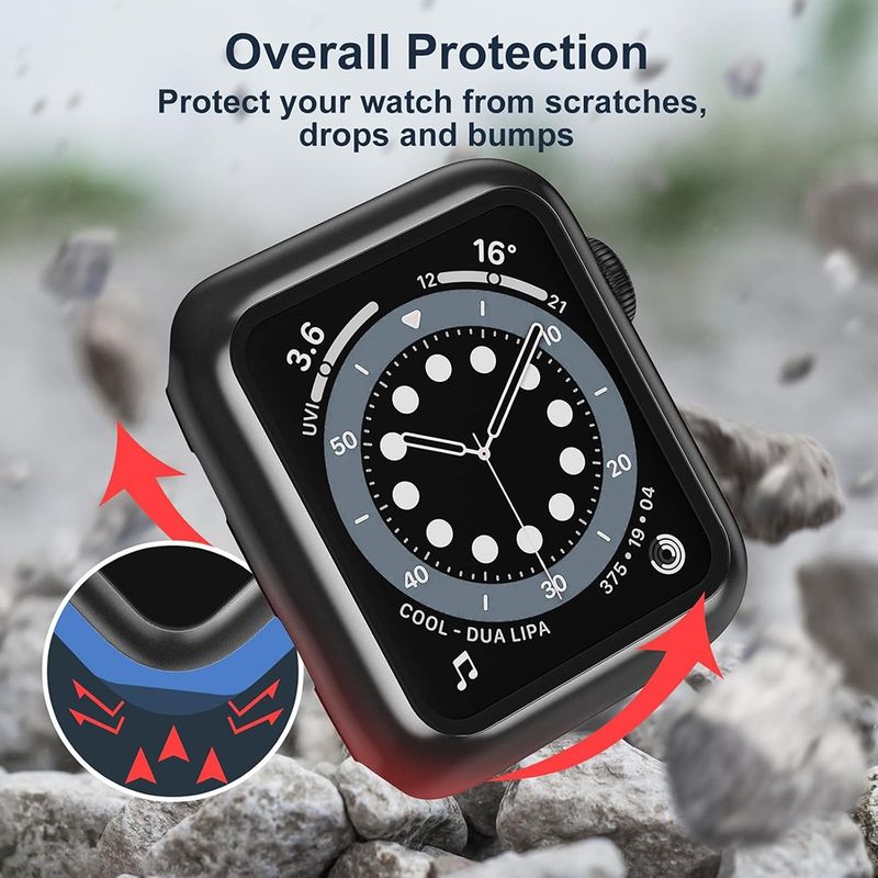 Laptop, Telefoane si Tablete - Wearables si gadgeturi - Wearables - Smartwatch-uri - Husa pentru Apple Watch 1 / 2 / 3 (42mm) + Folie - Techsuit Defense360 Pro - Negru - Infinity.ro