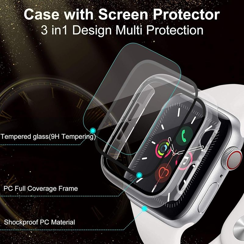 Laptop, Telefoane si Tablete - Wearables si gadgeturi - Wearables - Smartwatch-uri - Husa pentru Apple Watch 1 / 2 / 3 (42mm) + Folie - Techsuit Defense360 Pro - Negru - Infinity.ro