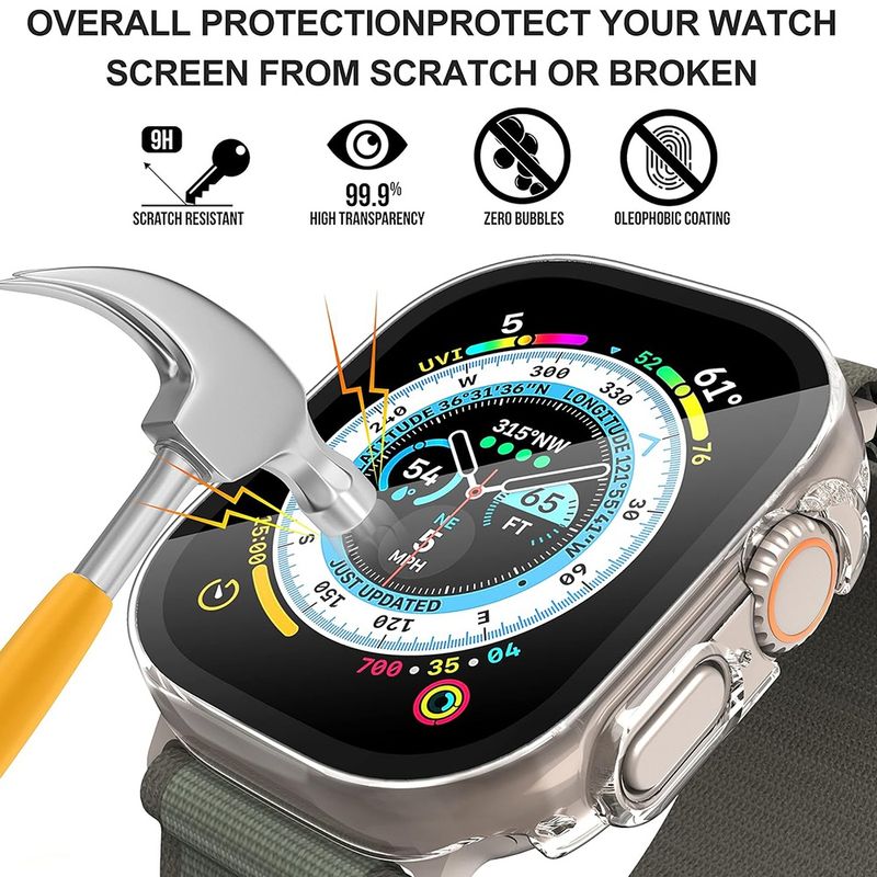 Laptop, Telefoane si Tablete - Wearables si gadgeturi - Wearables - Smartwatch-uri - Husa pentru Apple Watch Ultra / Ultra 2 + Folie - Techsuit Defense360 Pro - Transparent - Infinity.ro