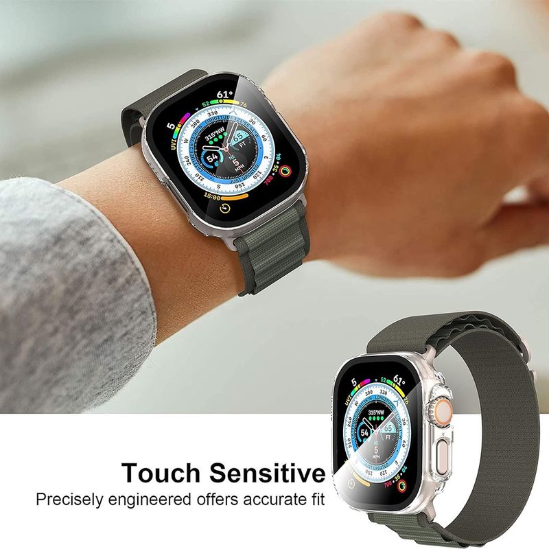 Laptop, Telefoane si Tablete - Wearables si gadgeturi - Wearables - Smartwatch-uri - Husa pentru Apple Watch Ultra / Ultra 2 + Folie - Techsuit Defense360 Pro - Transparent - Infinity.ro