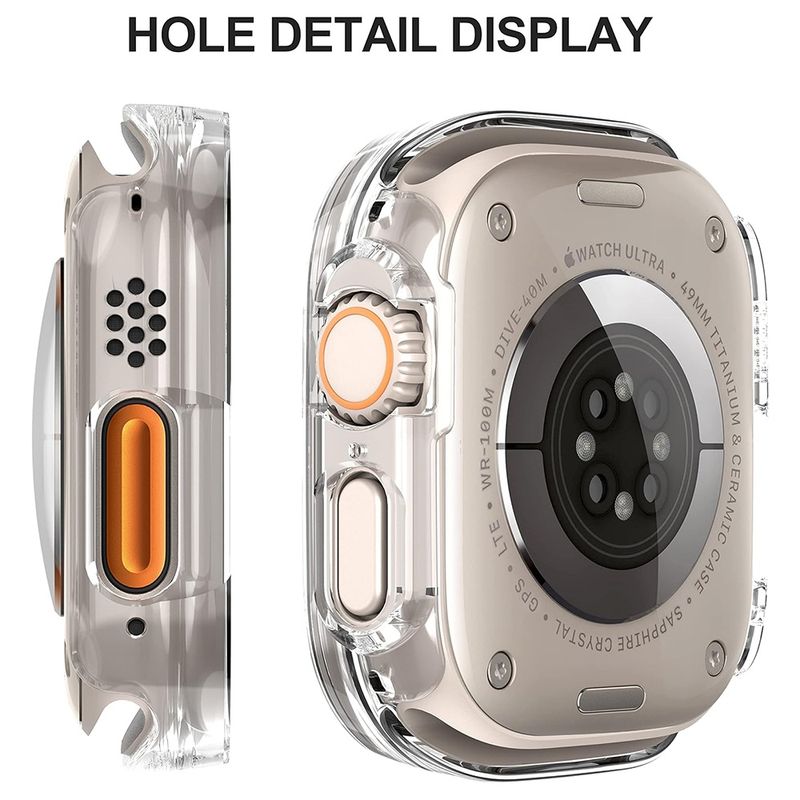 Laptop, Telefoane si Tablete - Wearables si gadgeturi - Wearables - Smartwatch-uri - Husa pentru Apple Watch Ultra / Ultra 2 + Folie - Techsuit Defense360 Pro - Transparent - Infinity.ro