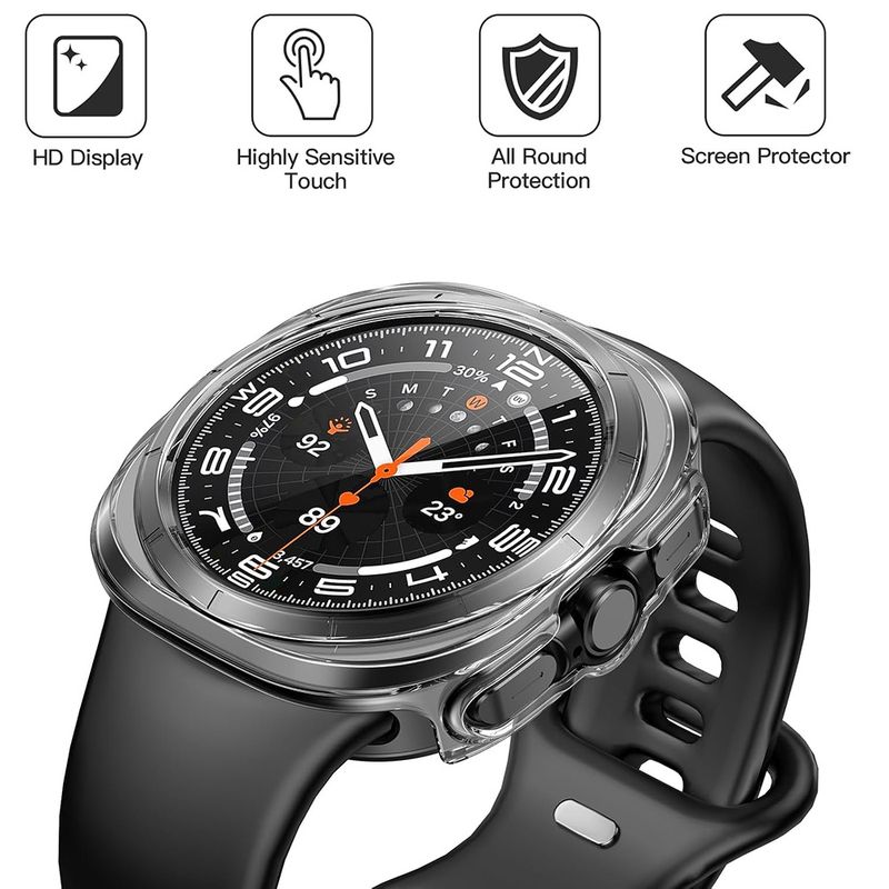 Laptop, Telefoane si Tablete - Wearables si gadgeturi - Wearables - Smartwatch-uri - Husa pentru Samsung Galaxy Watch UltraA (47mm) + Folie - Techsuit Defense360 Pro - Transparent - Infinity.ro