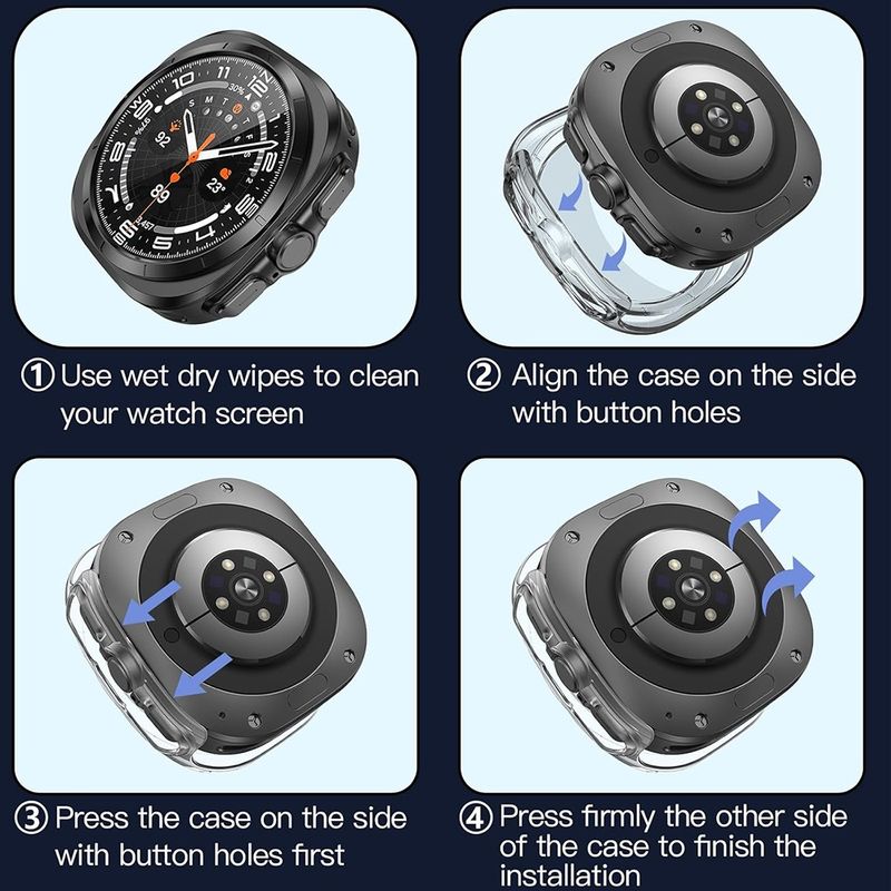 Laptop, Telefoane si Tablete - Wearables si gadgeturi - Wearables - Smartwatch-uri - Husa pentru Samsung Galaxy Watch UltraA (47mm) + Folie - Techsuit Defense360 Pro - Transparent - Infinity.ro