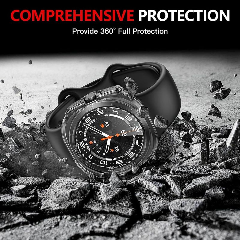 Laptop, Telefoane si Tablete - Wearables si gadgeturi - Wearables - Smartwatch-uri - Husa pentru Samsung Galaxy Watch UltraA (47mm) + Folie - Techsuit Defense360 Pro - Transparent - Infinity.ro