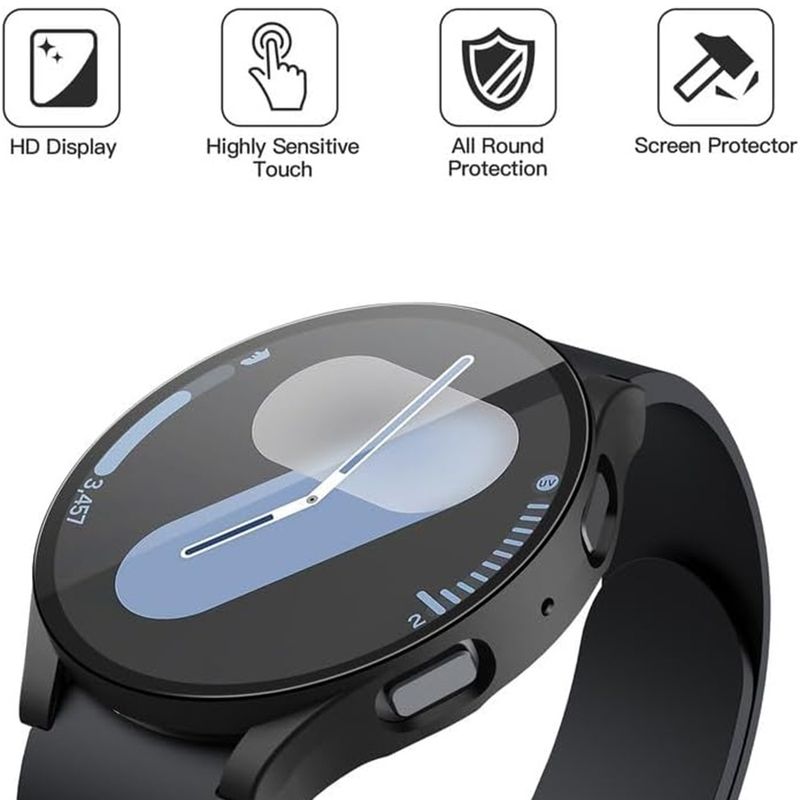 Laptop, Telefoane si Tablete - Wearables si gadgeturi - Wearables - Smartwatch-uri - Husa pentru Samsung Galaxy Watch7A (40mm) + Folie - Techsuit Defense360 Pro - Negru - Infinity.ro