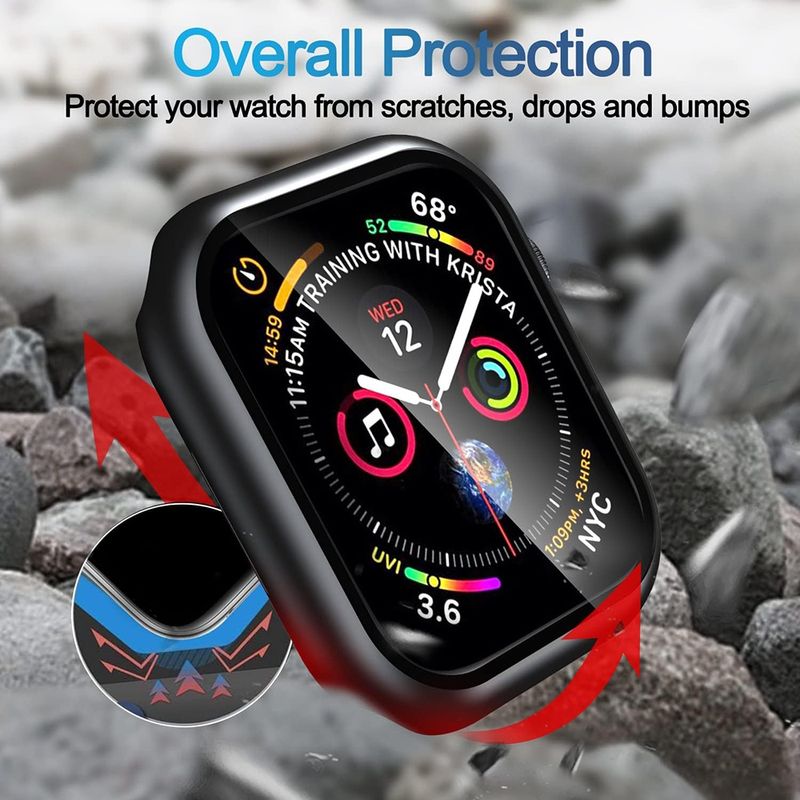 Laptop, Telefoane si Tablete - Wearables si gadgeturi - Wearables - Smartwatch-uri - Husa pentru Apple Watch 7 (45mm) + Folie - Techsuit Defense360 Pro - Negru - Infinity.ro