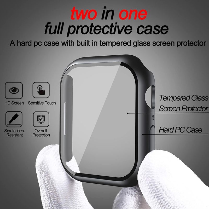 Laptop, Telefoane si Tablete - Wearables si gadgeturi - Wearables - Smartwatch-uri - Husa pentru Apple Watch 7 (45mm) + Folie - Techsuit Defense360 Pro - Negru - Infinity.ro