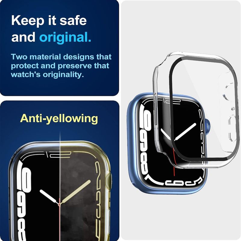 Laptop, Telefoane si Tablete - Wearables si gadgeturi - Wearables - Smartwatch-uri - Husa pentru Apple Watch 7 (45mm) + Folie - Techsuit Defense360 Pro - Transparent - Infinity.ro
