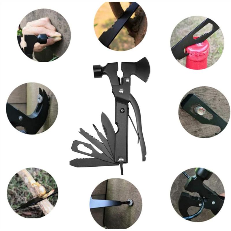 Sport si Outdoor - Camping - Cutite, bricege si accesorii - Cutite si bricege - Briceag Multifunctional 12in1 MRG M1121, cu Ciocan, Topor, Patent, cutit - Infinity.ro