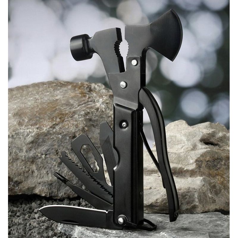Sport si Outdoor - Camping - Cutite, bricege si accesorii - Cutite si bricege - Briceag Multifunctional 12in1 MRG M1121, cu Ciocan, Topor, Patent, cutit - Infinity.ro