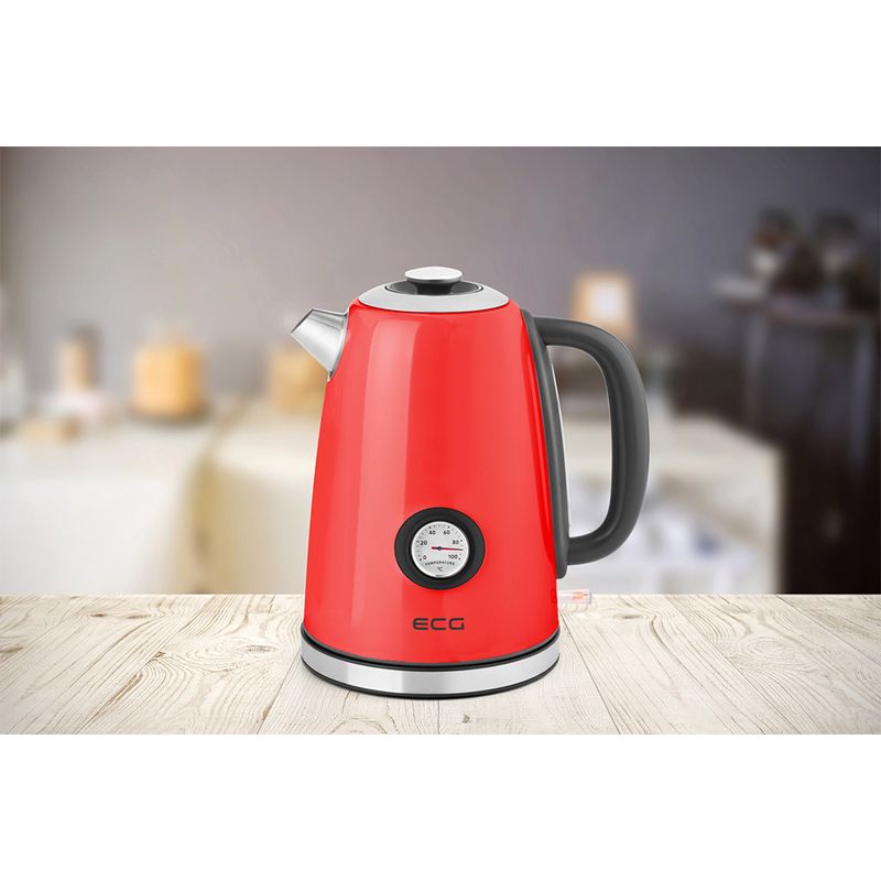 Electronice si Electrocasnice - Electrocasnice bucatarie - Preparare bauturi - Fierbatoare de apa - Fierbator electric ECG RK 1700 Magnifica Corsa, 1.7 litri, 2200 W, otel inoxidabil, indicator temperatura - Infinity.ro