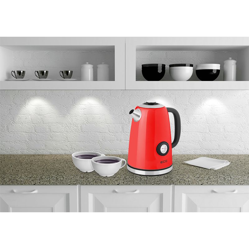 Electronice si Electrocasnice - Electrocasnice bucatarie - Preparare bauturi - Fierbatoare de apa - Fierbator electric ECG RK 1700 Magnifica Corsa, 1.7 litri, 2200 W, otel inoxidabil, indicator temperatura - Infinity.ro