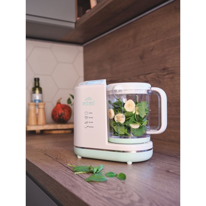 Electronice si Electrocasnice - Electrocasnice bucatarie - Aparate de gatit & desert - Aparate de gatit cu aburi - Aparat de gatit cu aburi pentru bebelusi 6 in 1 ETA MIMI 4306 90000, 700 W,  0.9 litri, tritan fara BPA, LCD - Infinity.ro